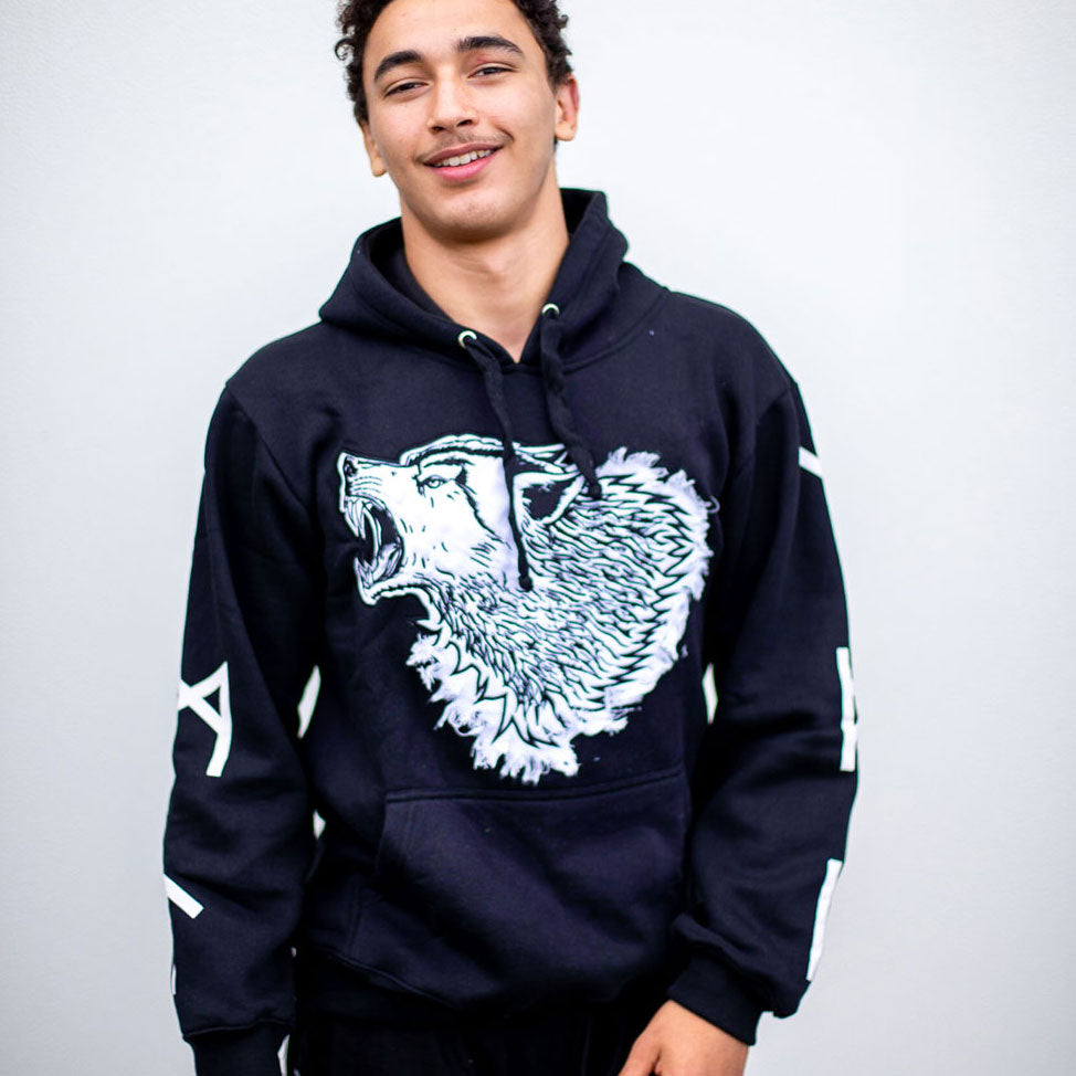 Wolf on sale fleece hoodie